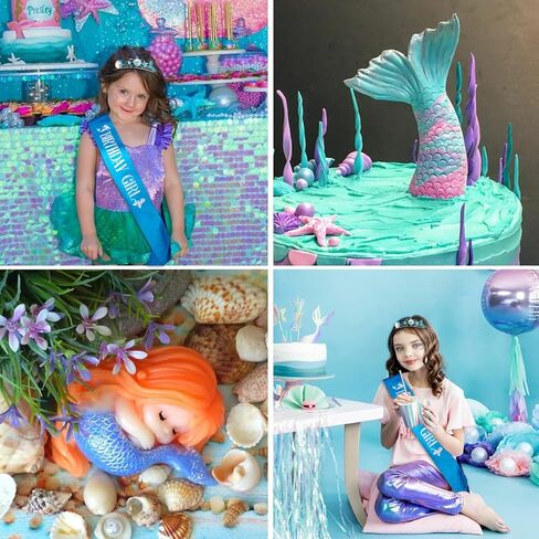 Didder Mermaid Themed Party Outfit: Sash, Crown and Decorations for Girls in Saudi Arabia