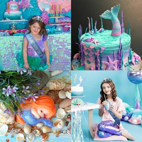 Didder Mermaid Themed Party Outfit: Sash, Crown and Decorations for Girls in Saudi Arabia