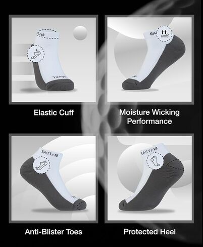Men's Golf Socks, Black, Moisture Wicking, Low Cut, Cushioned, All-Weather Performance, Athletic Running Mens Ankle Socks, 1 Pair in Saudi Arabia