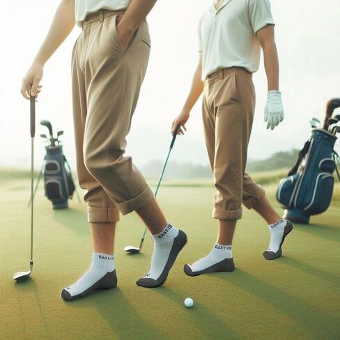 Men's Golf Socks, Black, Moisture Wicking, Low Cut, Cushioned, All-Weather Performance, Athletic Running Mens Ankle Socks, 1 Pair in Saudi Arabia
