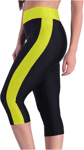 Women's Yoga Pants Color Blocking Workout Running Leggings Tights Side Pockets Squat Proof Tummy Control Active Pant in Saudi Arabia