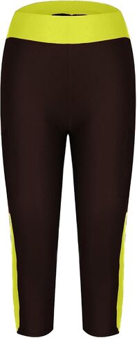 Women's Yoga Pants Color Blocking Workout Running Leggings Tights Side Pockets Squat Proof Tummy Control Active Pant in Saudi Arabia