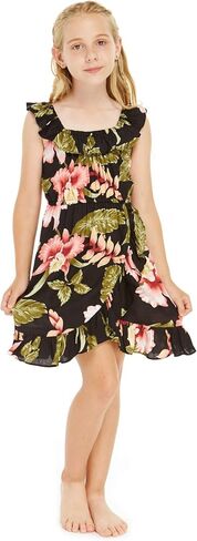 Matching Hawaiian Luau Outfit Men Shirt Girl Wrap Dress in Rafelsia in Saudi Arabia
