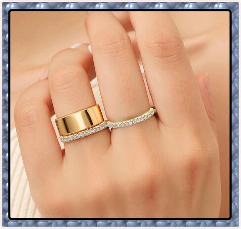 2-Pack 14K Gold Plated Stacking Rings for Oura Ring Gen 4/Oura Ring Gen 3 Moissanite Oura Stackable Rings for Women in Kuwait