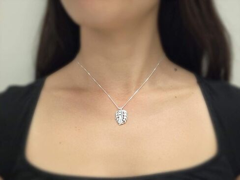 Sterling Silver Monstera Pendant in Saudi Arabia