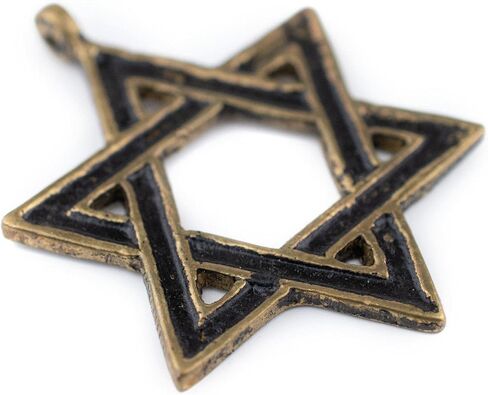 TheBeadChest Brass Star of David Pendant (48x62mm), Ethnic & Rustic Judaica Jewelry Supply in Kuwait
