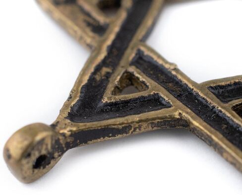 TheBeadChest Brass Star of David Pendant (48x62mm), Ethnic & Rustic Judaica Jewelry Supply in Kuwait