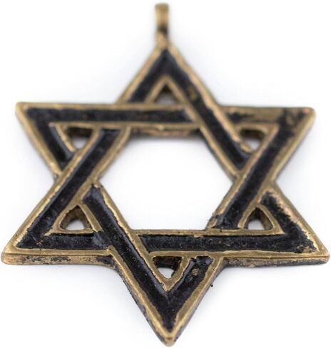 TheBeadChest Brass Star of David Pendant (48x62mm), Ethnic & Rustic Judaica Jewelry Supply in Kuwait