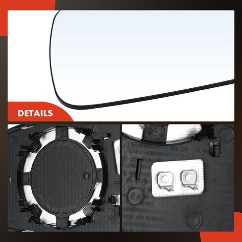 A-Premium Right Passenger Side Heated Mirror Glass with Backing Plate - Compatible with Chevrolet Malibu 2008-2012 & Saturn Aura 2007-2009 - Exterior Side View Convex Mirror in Saudi Arabia