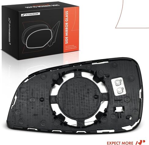 A-Premium Right Passenger Side Heated Mirror Glass with Backing Plate - Compatible with Chevrolet Malibu 2008-2012 & Saturn Aura 2007-2009 - Exterior Side View Convex Mirror in Saudi Arabia