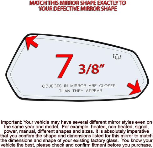 Passenger Side Mirror Glass Assembly With Plastic Backing Plate Heated Compatible with 2010-2015 Chevrolet Camaro 3.6L V6 7.0L V8 in Saudi Arabia