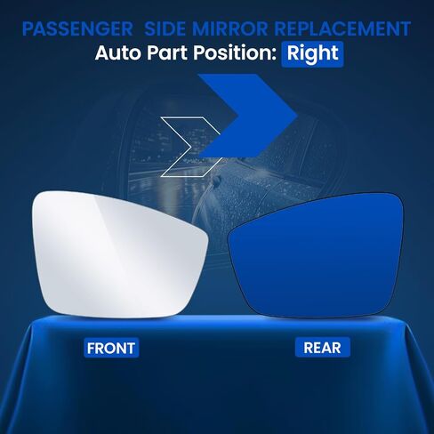 Passenger Right Side Mirror Convex Glass Compatible With Volkswagen 2012-2019 Beetle, 2011-2018 Jetta, 2012-2017 Passat Passenger Right Side RH View Mirror, Including Full Size Adhesive in Saudi Arabia
