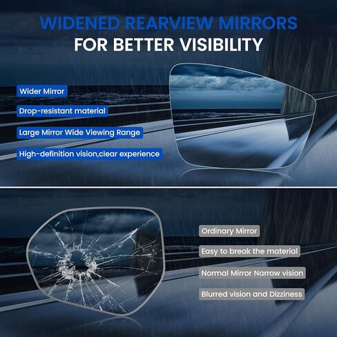 Passenger Right Side Mirror Convex Glass Compatible With Volkswagen 2012-2019 Beetle, 2011-2018 Jetta, 2012-2017 Passat Passenger Right Side RH View Mirror, Including Full Size Adhesive in Saudi Arabia