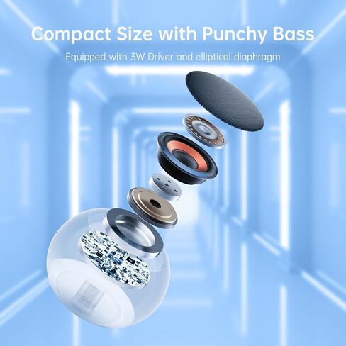 Small Speaker, Portable Bluetooth Speaker with Loud Stereo Sound and Robust Bass, Mini Speaker with Lanyard Easy to Carry, Brief Design, IPX7 Waterproof Speaker for Shower, Room, Hiking, Multicolor in Saudi Arabia