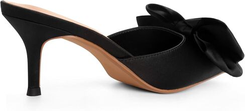 Women's Sandals Heels Pointed Bow High Heeled Slippers Mule Shoes in Kuwait