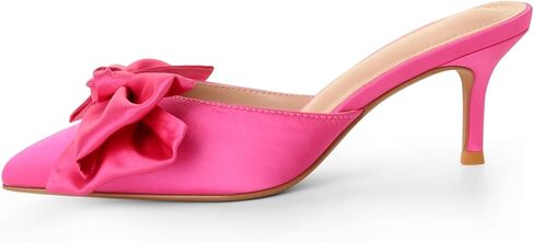 Women's Sandals Heels Pointed Bow High Heeled Slippers Mule Shoes in Kuwait