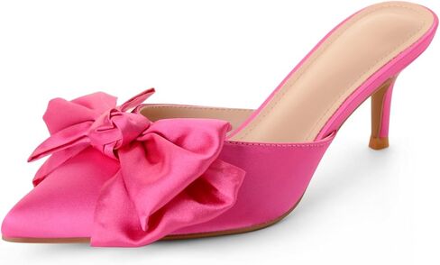 Women's Sandals Heels Pointed Bow High Heeled Slippers Mule Shoes in Kuwait