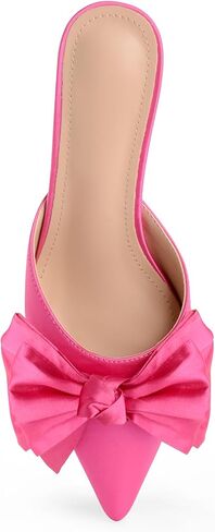 Women's Sandals Heels Pointed Bow High Heeled Slippers Mule Shoes in Kuwait