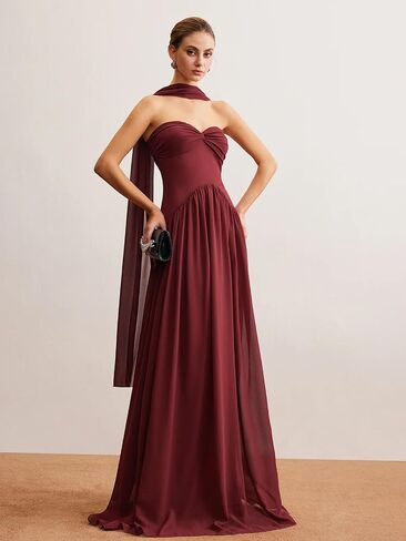 Pleats Corset Bridesmaid Dresses 2025 Long for Women Chiffon Formal Evening Dress TN338 in Saudi Arabia