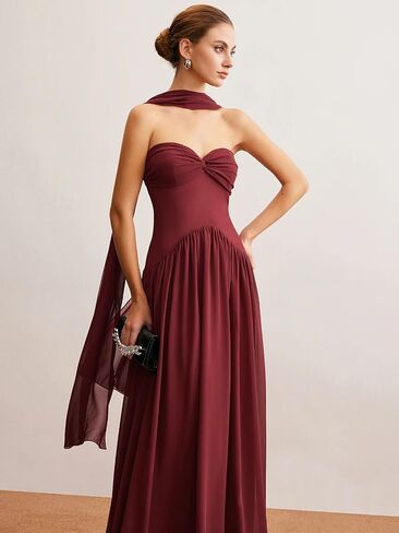 Pleats Corset Bridesmaid Dresses 2025 Long for Women Chiffon Formal Evening Dress TN338 in Saudi Arabia