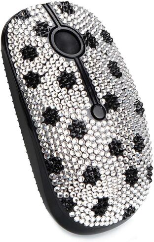 Bling Wireless Mouse for Girls, Austrian Crystal Rhinestone Coverd Computer Mouse with USB Receiver, Sparkly Red Lips Flat Mice for Notebook, PC, Laptop, MacBook in Saudi Arabia