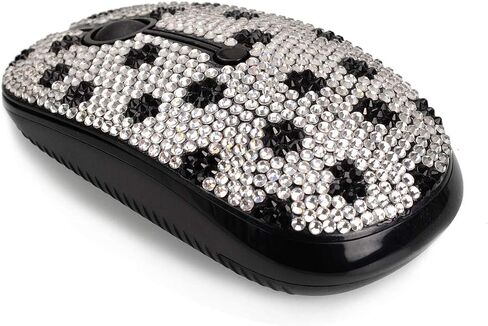 Bling Wireless Mouse for Girls, Austrian Crystal Rhinestone Coverd Computer Mouse with USB Receiver, Sparkly Red Lips Flat Mice for Notebook, PC, Laptop, MacBook in Saudi Arabia