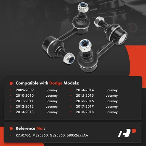 A-Premium 2 X Bar Bar Rinks Bar Rinks Stabilizer Bar ، متوافقة مع Dodge Journey 2009-2018 in Saudi Arabia