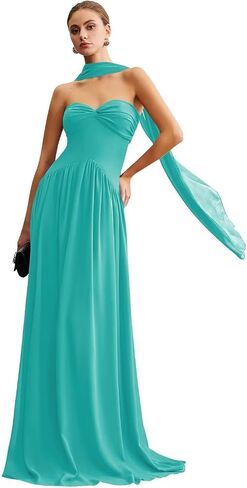 Pleats Corset Bridesmaid Dresses 2025 Long for Women Chiffon Formal Evening Dress TN338 in Saudi Arabia