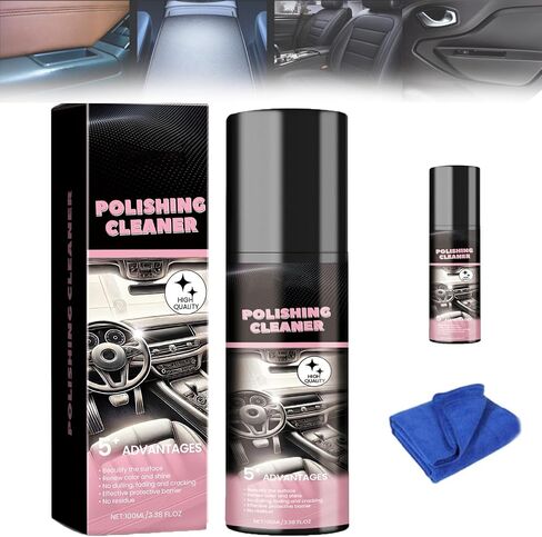 Nicetopu Polishing Cleaner, Polishing Cleaner Car Interior, 100ml Car Interior Cleaner, Car Interior Detailer and Cleaner, Vehicle Interior Polish, Interior All Purpose Car Cleaner (1PCS) in Saudi Arabia