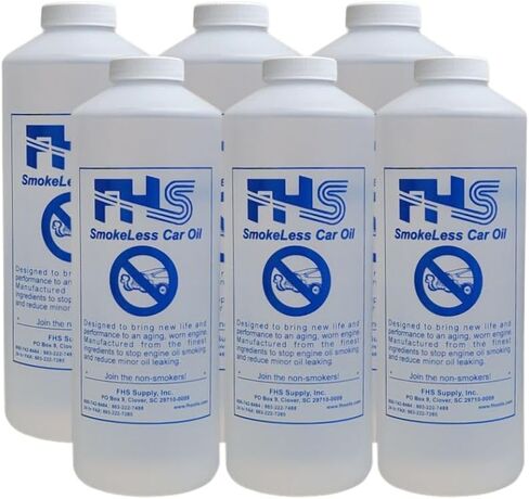 FHS Smokeless Motor Oil (Medium) (6 Qts) – High-Performance Engine Oil w/Proprietary Synthetic Oil Blend – Car Oil Stays Cleaner, Reduces Emissions, Extending Mileage - Diesel & Turbo No-Smoke Oil in Saudi Arabia