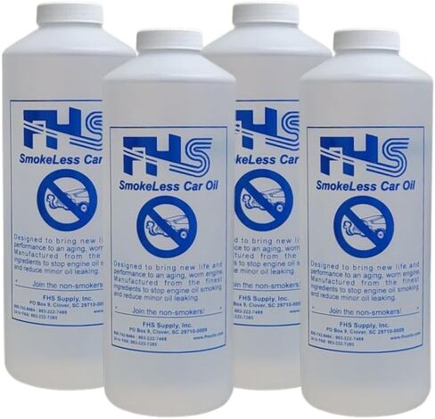 FHS Smokeless Motor Oil (Medium) (6 Qts) – High-Performance Engine Oil w/Proprietary Synthetic Oil Blend – Car Oil Stays Cleaner, Reduces Emissions, Extending Mileage - Diesel & Turbo No-Smoke Oil in Saudi Arabia