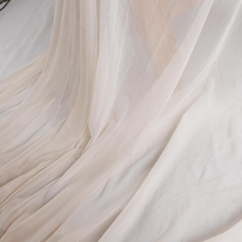 Quality Bride viel Pearls Tulle 180"x63" for Dresses Off White(Light Ivory) Tull Fabric in Kuwait
