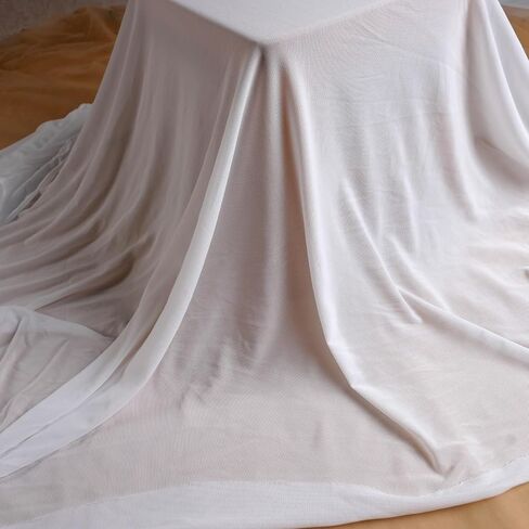 Quality Bride viel Pearls Tulle 180"x63" for Dresses Off White(Light Ivory) Tull Fabric in Kuwait