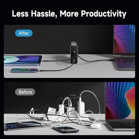 100W USB C Wall Charger Fast Charging Station, 4-Ports with 3 USB-C Ports +1 USB-A Ports PD & QC 3.0 Fast Charging, Adapter for MacBook Pro/Air,iPhone 14/13/Pro/Samsung Galaxy and More in Saudi Arabia