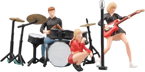 رسمت الشكل 1:64 النموذج المصغر تدريبات معمارية للأشخاص البلاستيكيين المعماريين ， Girl Band Stocalist/Guitarist Combo. الحلي الزخرفية للمشاهد المصغرة in Kuwait