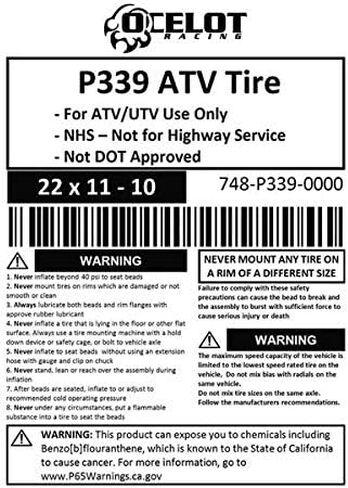 22 x 11-10 Ocelot P339 ATV Tire in Saudi Arabia