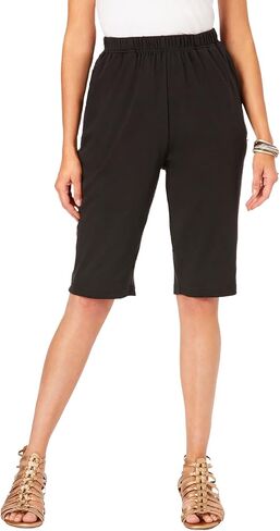 Roaman's Women's Plus Size Soft Knit Bermuda Short in Saudi Arabia