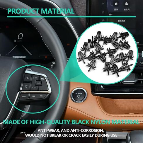 30PCS Grille Grille Cretainer Clips ، استبدال T0Y0TA 1989-1995 بيك آب ، 1995-2004 Tacoma ، 1989-2002 4Runner ، 2001-2005 RAV4 ، مقاطع مثبتة لوحة القطع الداخلية من النايلون ، تحل محل 90467-12040 in Saudi Arabia