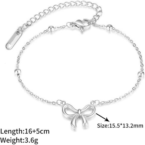 Gold Bow Bracelet for Women Cute Bowknot Bracelet Dainty Bow Beaded Chain Bracelet for Women Fashion Jewelry in Saudi Arabia