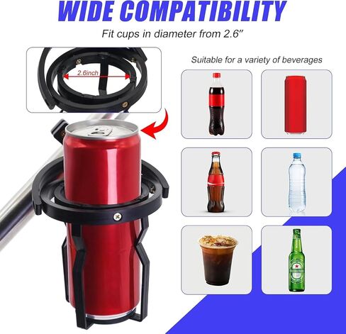 Gyroscopic Cup Holder, Self Leveling Water Bottle Holder Clamp, 360 ° Rotatable Adjustable & Anti Spill Cup Holder for Motorcycles, Cars, Trucks, Boats, Bicycles & Electric Scooters (Black) in Saudi Arabia