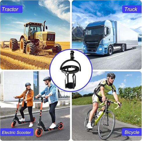 Gyroscopic Cup Holder, Self Leveling Water Bottle Holder Clamp, 360 ° Rotatable Adjustable & Anti Spill Cup Holder for Motorcycles, Cars, Trucks, Boats, Bicycles & Electric Scooters (Black) in Saudi Arabia