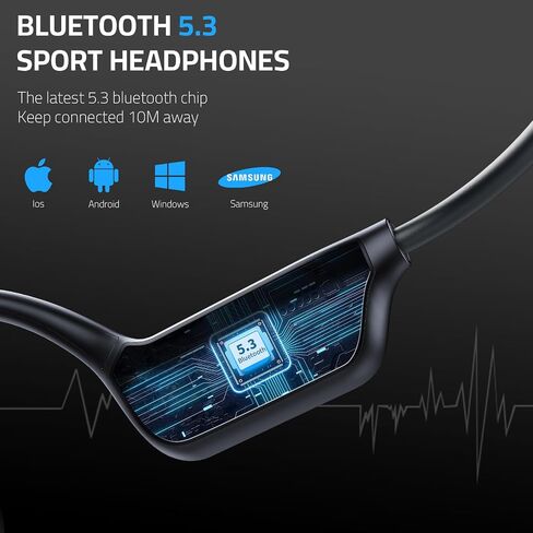 Bone Conduction Headphones for Swimming，Bluetooth 5.3 Open Ear Wireless Headphones, Built-in 8GB Storage Mp3 Player Workout Headset with Voice Assistant, IPX8 Waterproof Earphones in Saudi Arabia