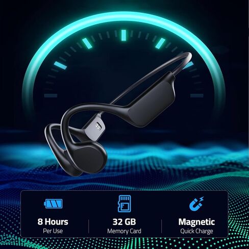Bone Conduction Headphones for Swimming，Bluetooth 5.3 Open Ear Wireless Headphones, Built-in 8GB Storage Mp3 Player Workout Headset with Voice Assistant, IPX8 Waterproof Earphones in Saudi Arabia