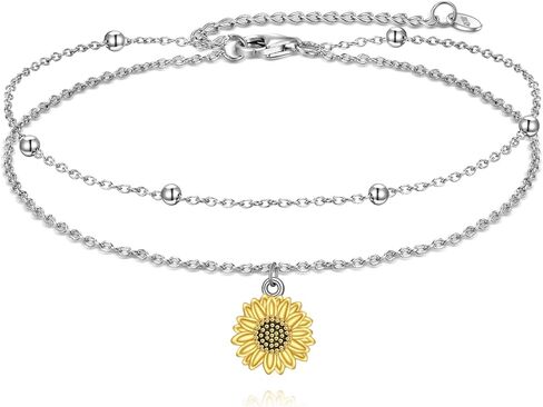 URONE Layered Bracelet 925 Sterling Silver Scottish Thistle/Lily of the Valley Bracelet Jewelry For Women in Saudi Arabia