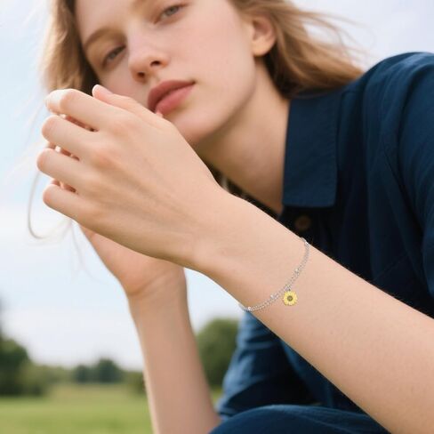 URONE Layered Bracelet 925 Sterling Silver Scottish Thistle/Lily of the Valley Bracelet Jewelry For Women in Saudi Arabia