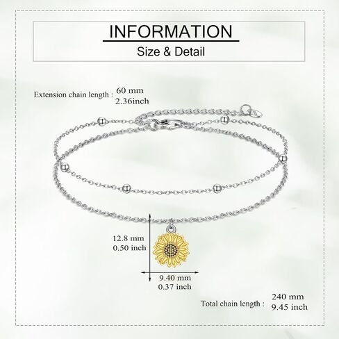 URONE Layered Bracelet 925 Sterling Silver Scottish Thistle/Lily of the Valley Bracelet Jewelry For Women in Saudi Arabia