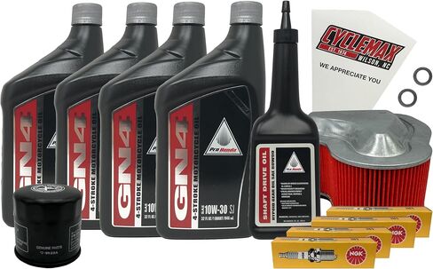 طقم الخدمة الكامل 10W-30 المتوافق مع 2002-2009 Honda VTX 1300 VTX1300 مع شمعات الإشعال وزيت محرك العمود in Saudi Arabia