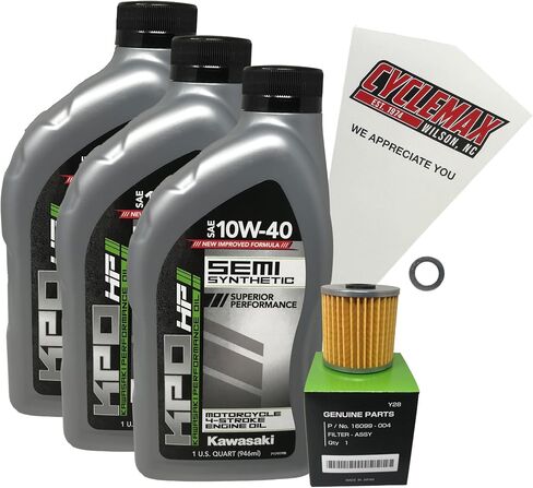 Semi Synthetic 10W-40 Oil Change Kit compatible with 1988-2002 Kawasaki BAYOU 220 in Saudi Arabia