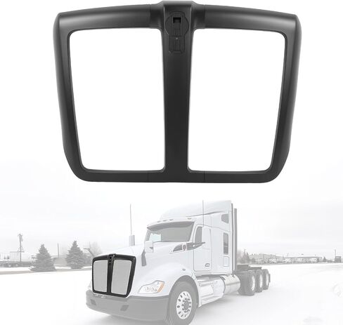 Front Grille Frame Compatible with 2010-2024 Kenworth T680 Bumper Grill Frame Plastic(ABS) Painted Matte Black in Saudi Arabia