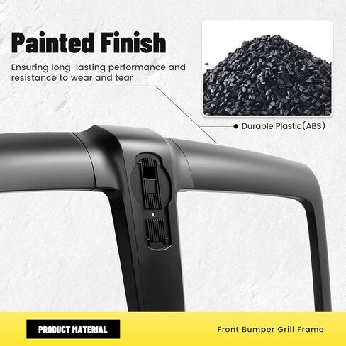 Front Grille Frame Compatible with 2010-2024 Kenworth T680 Bumper Grill Frame Plastic(ABS) Painted Matte Black in Saudi Arabia